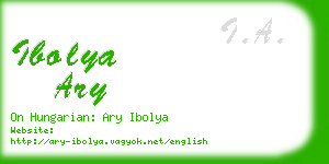 ibolya ary business card